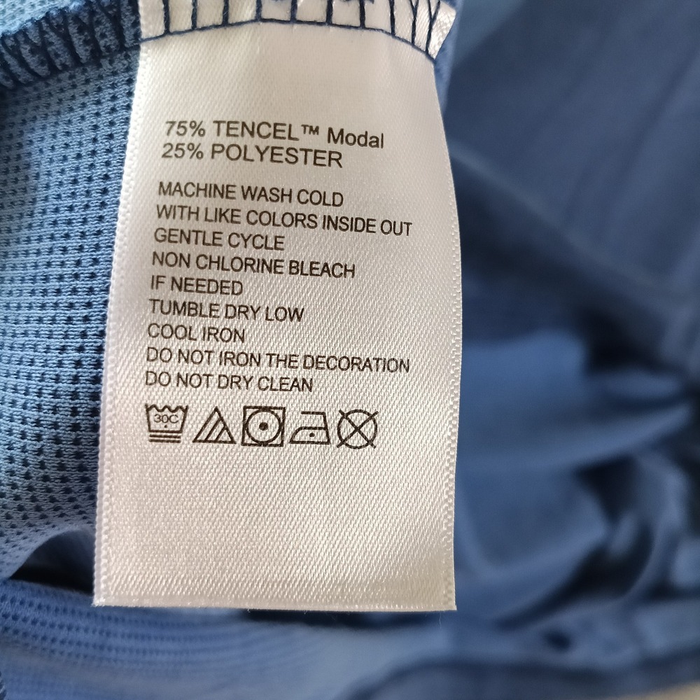 Tommy Bahama T-Shirt Mens Large Blue Excellent Tencel Modal Micro Stripe Tee - Picture 4 of 5